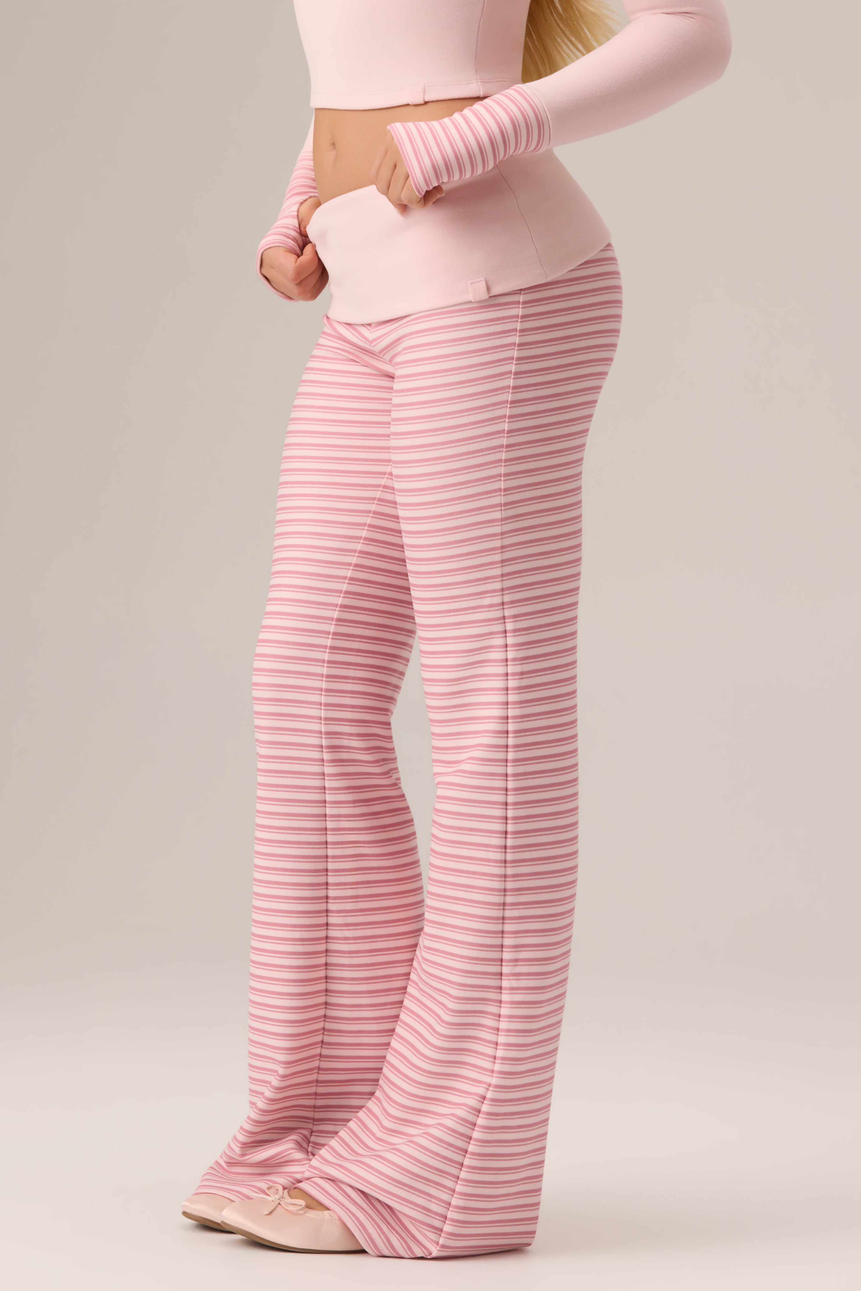 Bo+Tee Plush Pantalon Large Berry Stripe Jersey