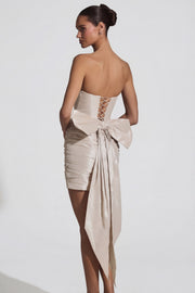 Oh Polly Viviana robe bustier ivoire satin noeud dos