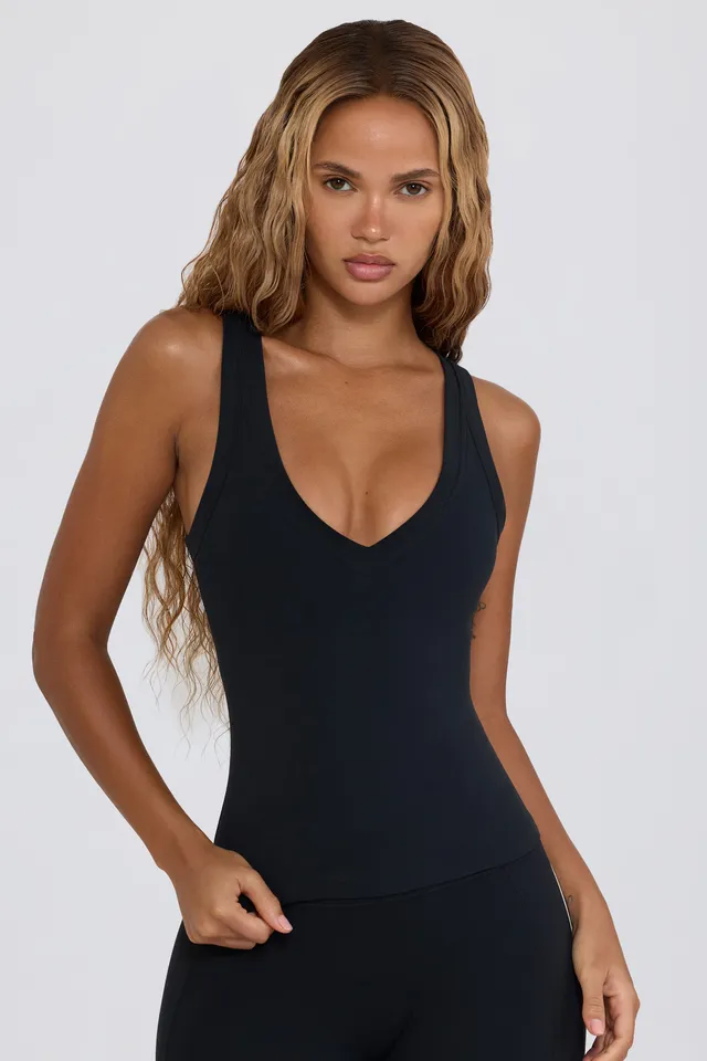 Oh Polly Bo+Tee BT2169 Débardeur Col V Noir Brassière