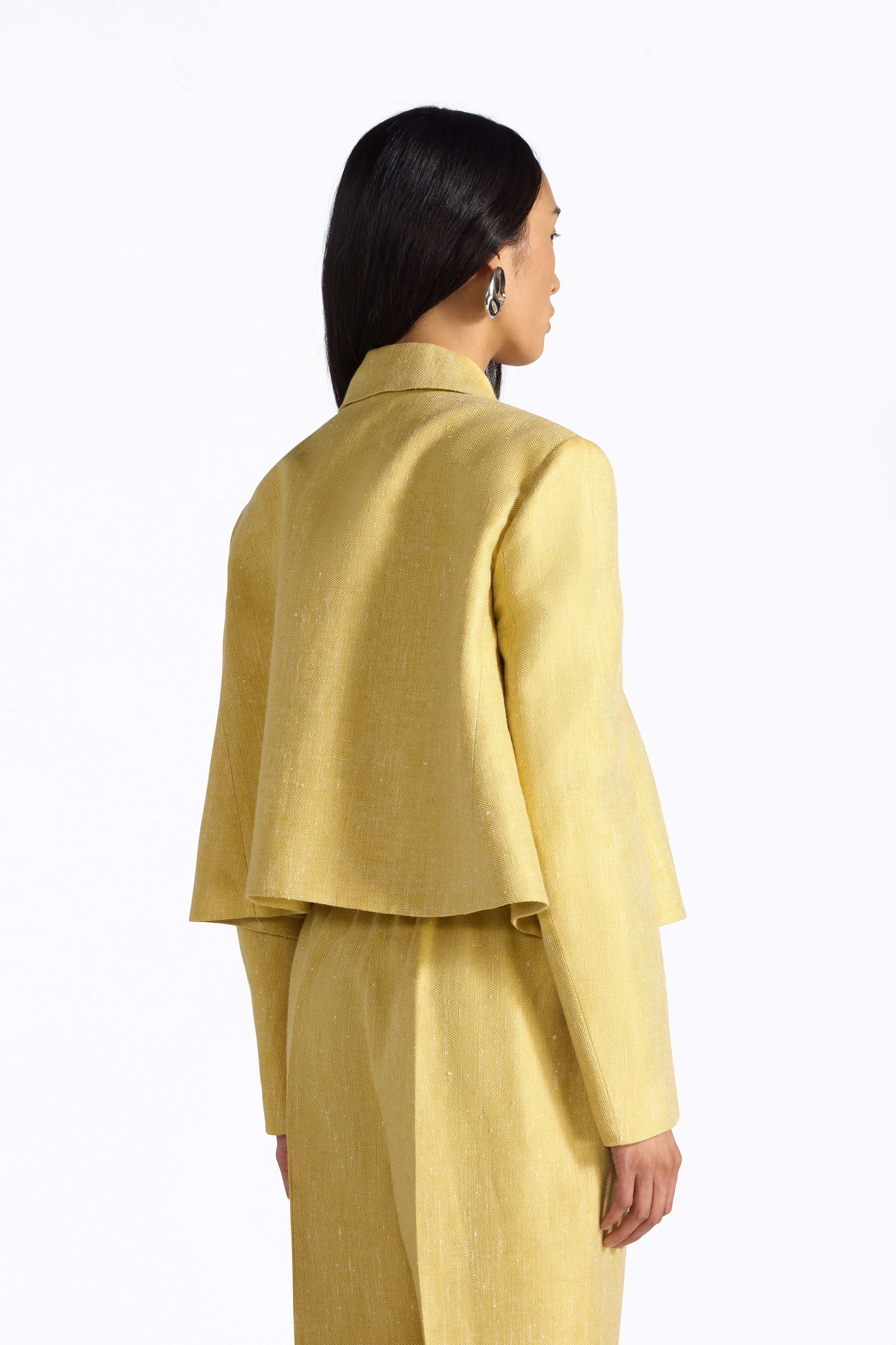 Liviana Conti Jacob veste soie lin sable crop