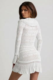 Oh Polly Dresses Jolessa mini robe coconut pointelle volants