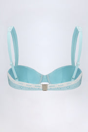 Oh Polly Swim haut bikini Ravello bleu clair broderie armatures