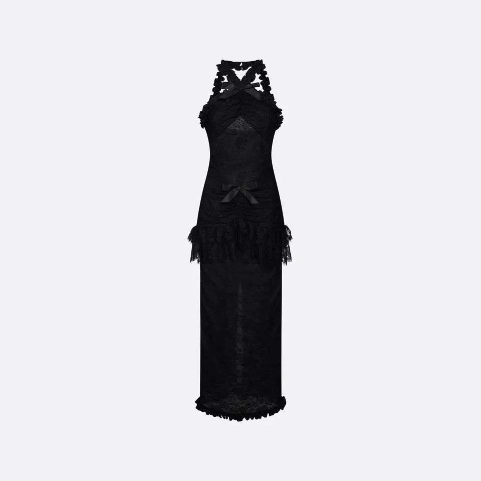Alessandra Rich Dresses robe soirée dentelle chantilly noir 36-46