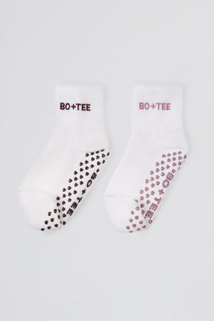 Oh Polly Bo+Tee chaussettes pilates blanches antidérapantes lot de 2