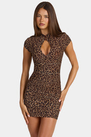 Oh Polly Beau Robe Mini Léopard Découpée Mesh
