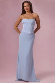 Oh Polly Avielle 15980 robe satin bleu ciel corset