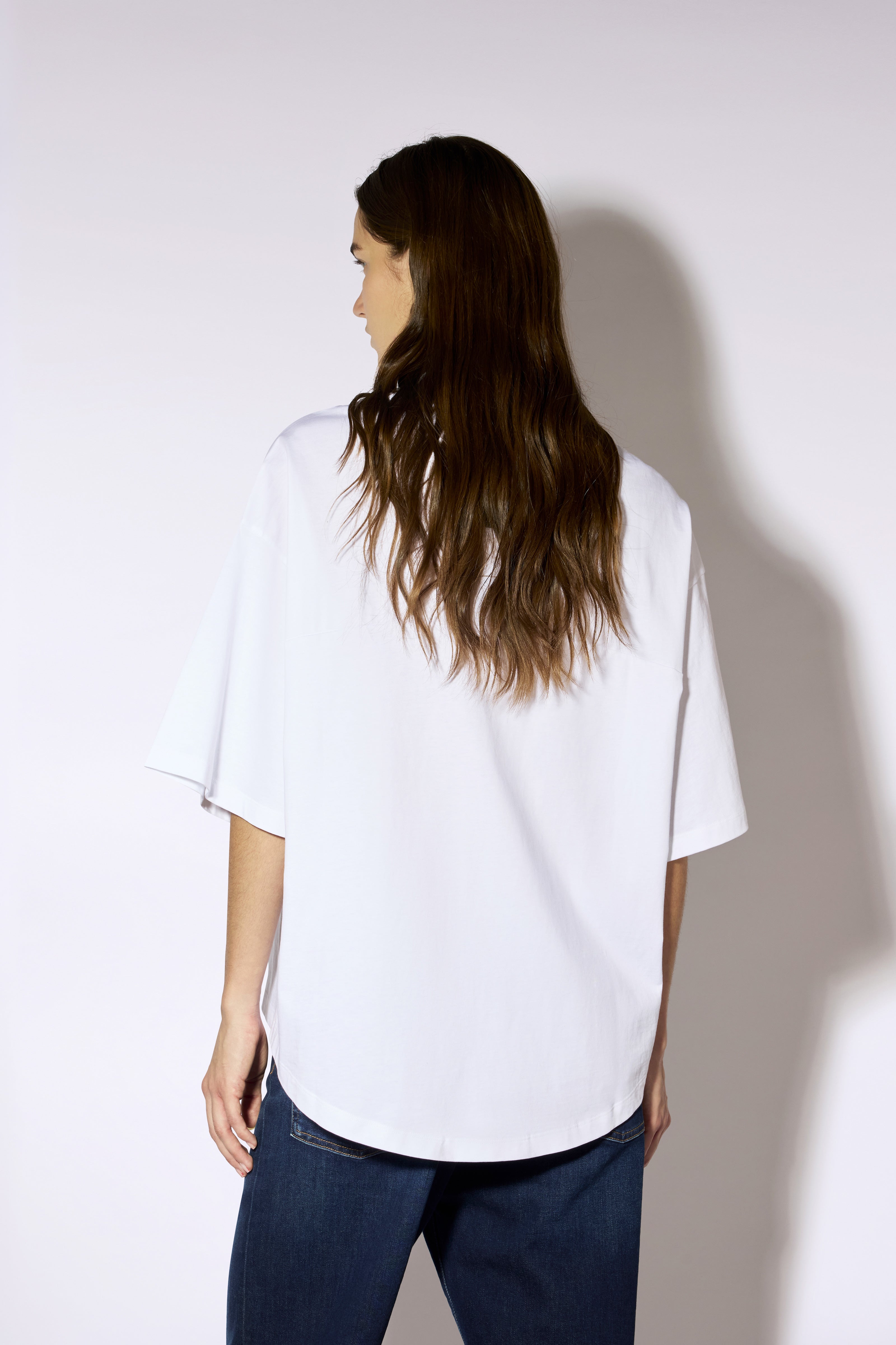 Liviana Conti Ivory t-shirt blanc broderie rose