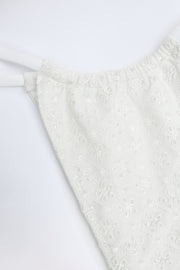 Oh Polly Swim bas bikini blanc broderie à lacets