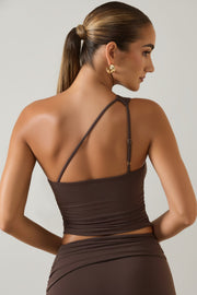 Oh Polly Andi 10741 top marron une épaule modal