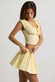 Oh Polly Faela Top Corset Jaune Citron Coton