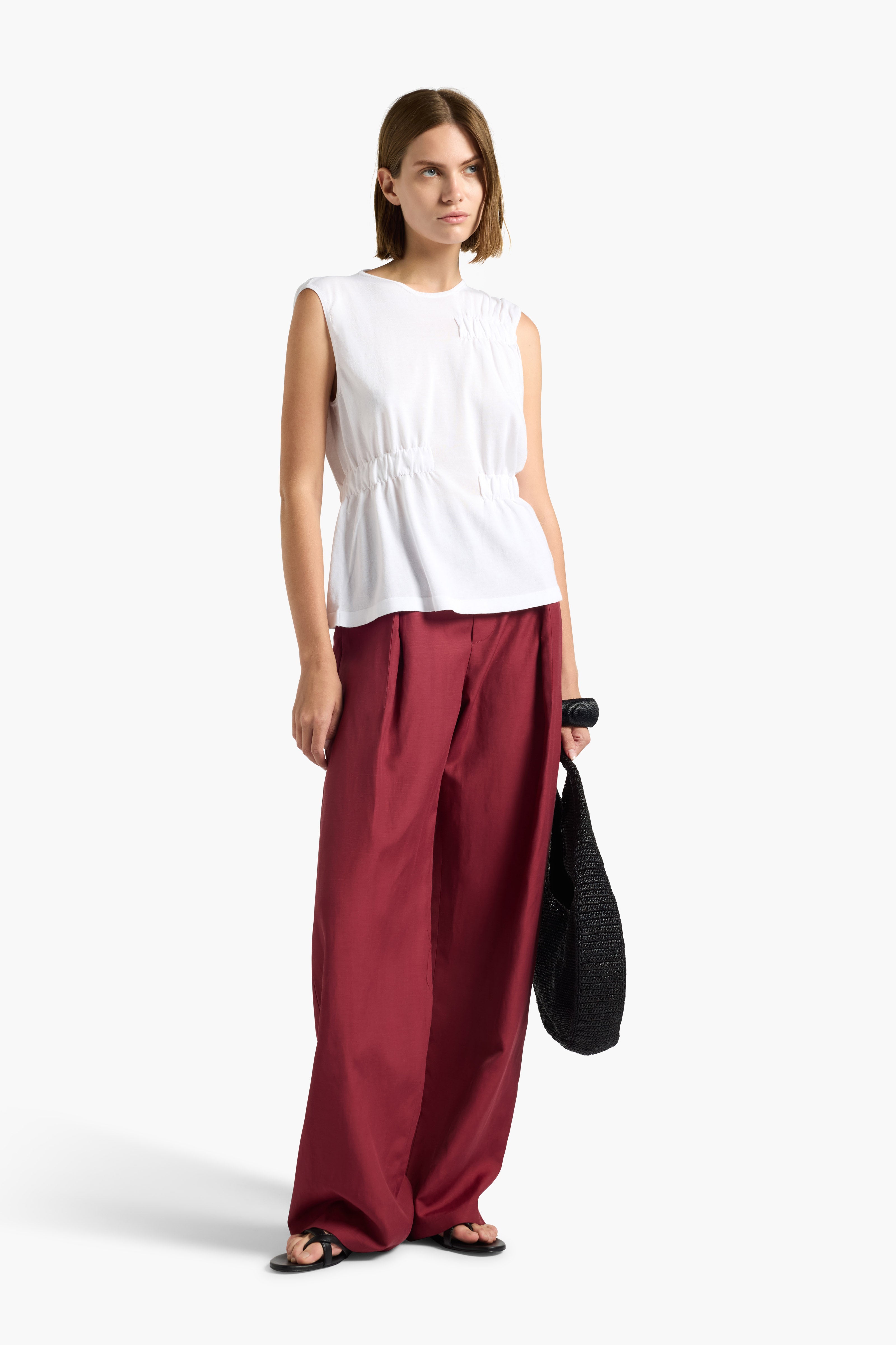 Liviana Conti Indra top coton blanc col rond