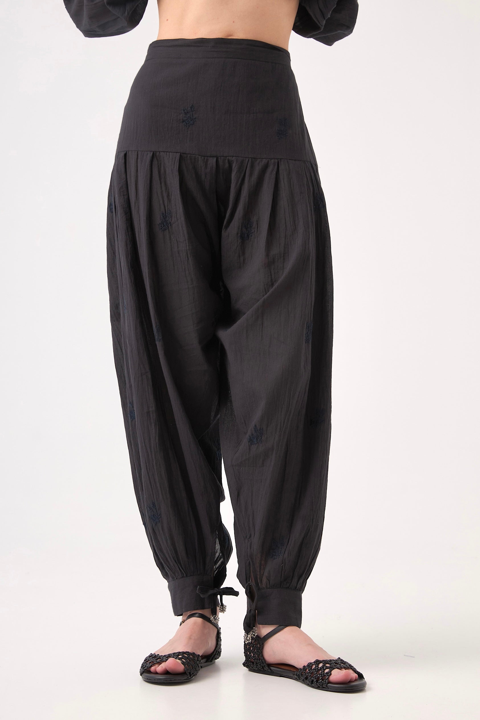 CHICOSOLEIL JASMIN pantalon sarouel coton noir S