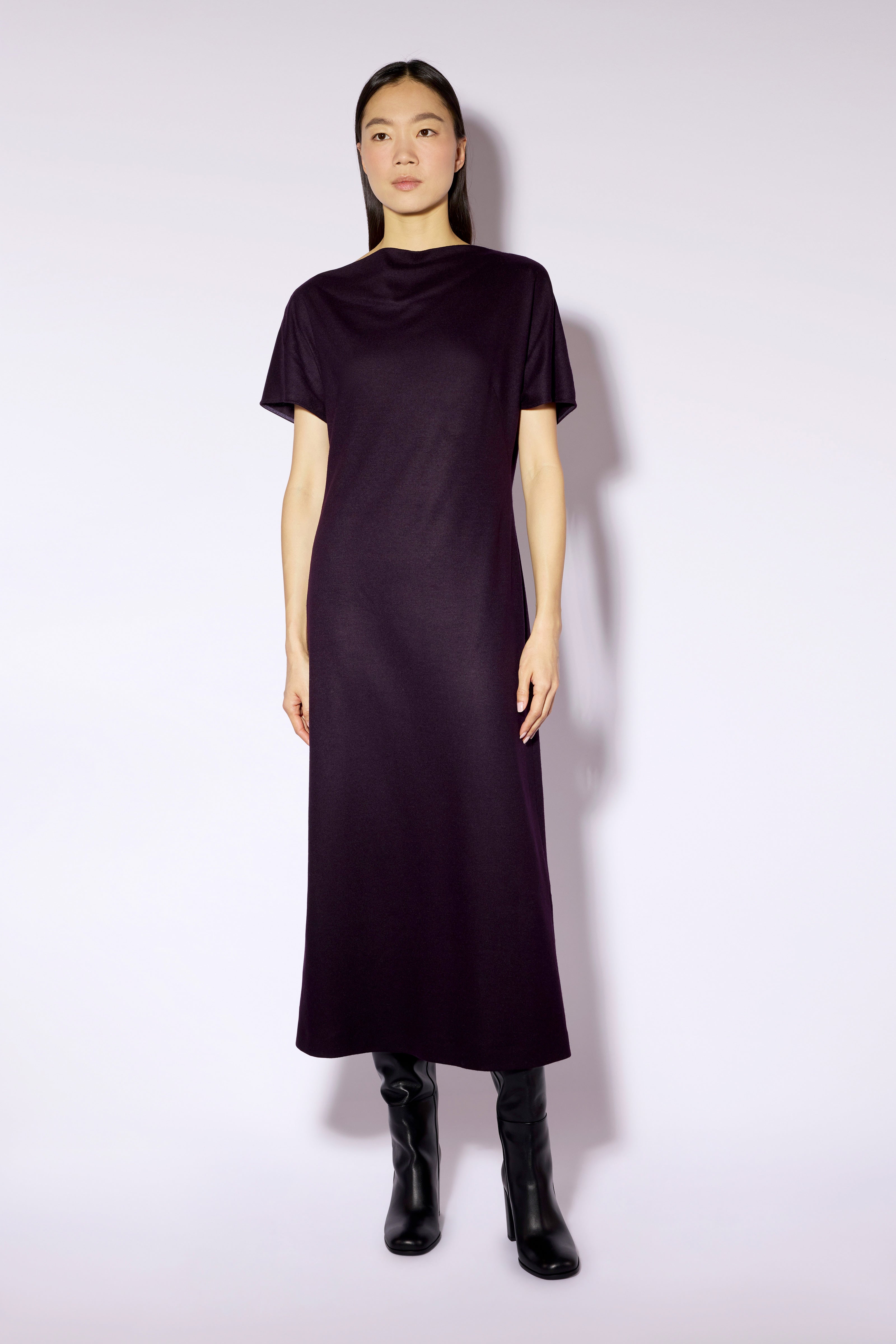 Liviana Conti Sabina robe midi cachemire mirtillo