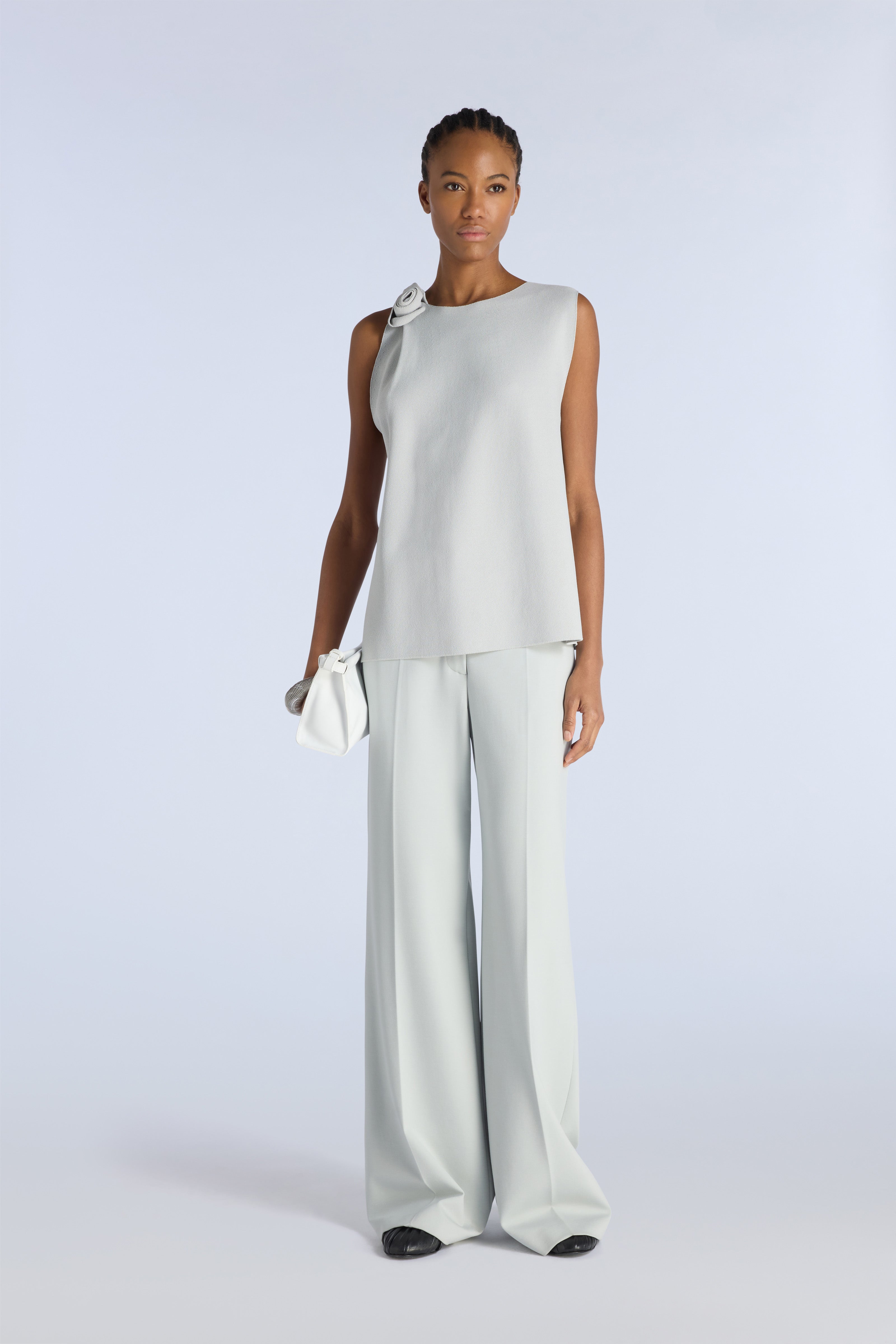 Liviana Conti Clizia top viscose rose appliquée brezza