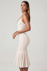 Oh Polly Elowen robe midaxi ivoire col V 13828