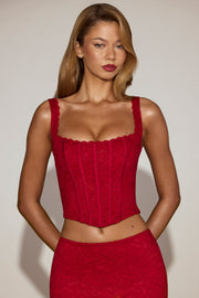 Oh Polly Cherith 15501 top corset dentelle rouge True Red