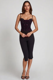 Oh Polly Armelia Top Violet Serpent à Strass