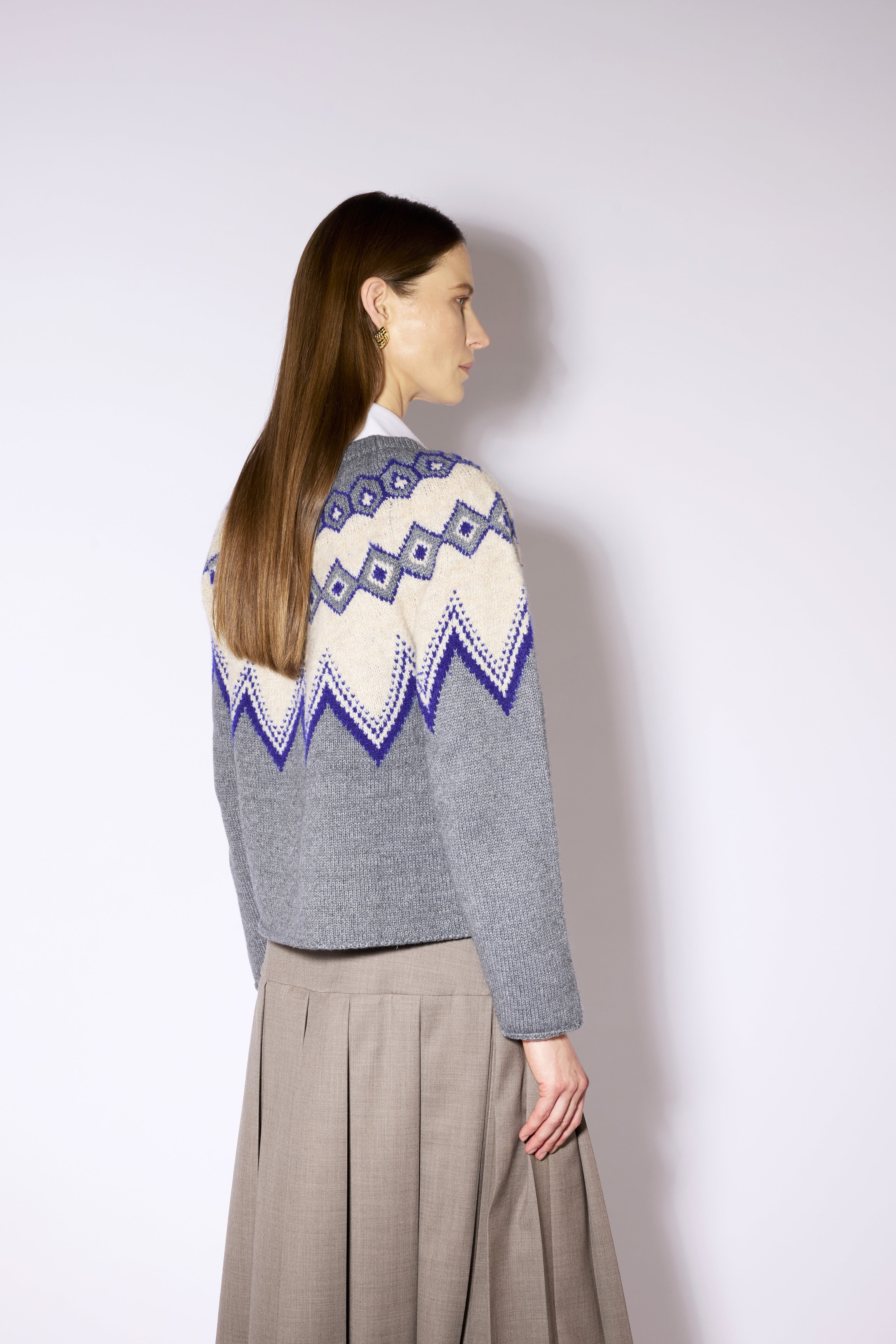 Liviana Conti Maglieria Nelda pull gris lait cachemire