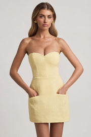 Oh Polly Taia robe mini bustier jaune pastel corset