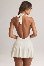 Oh Polly Brooke Mini robe halter modal blanc short