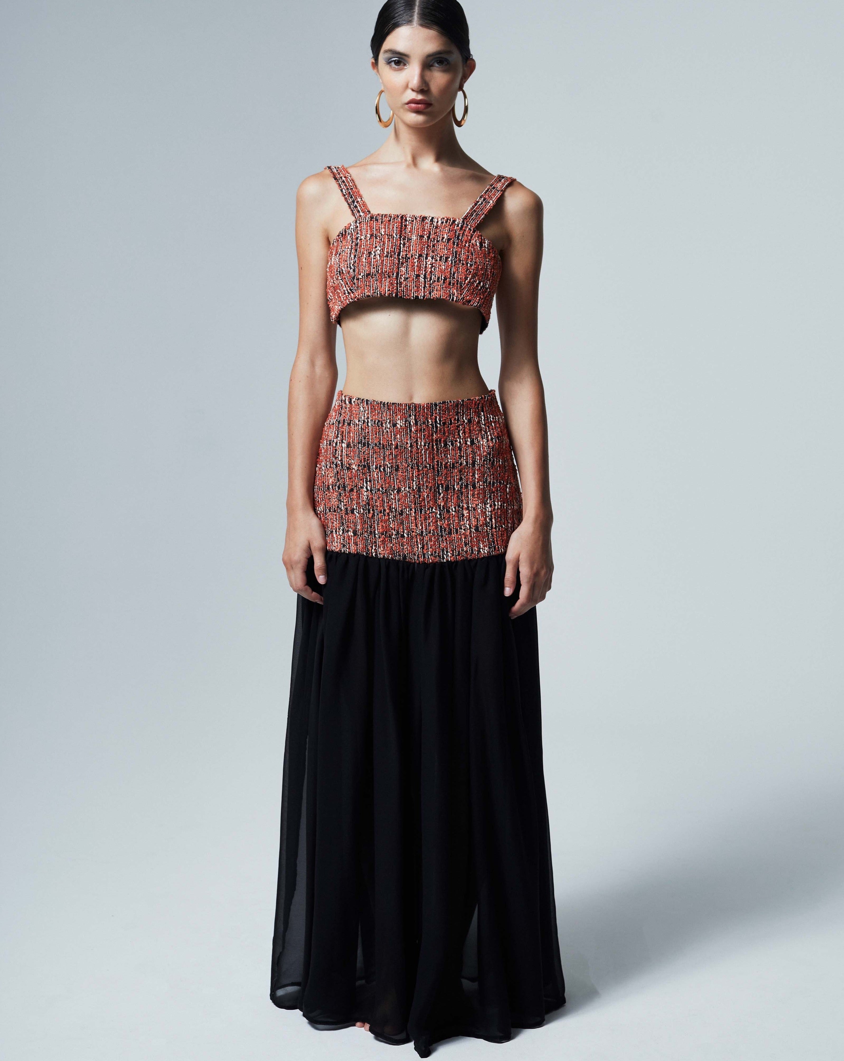 The Ethiquette Raphaelle jupe tweed bohème taille S