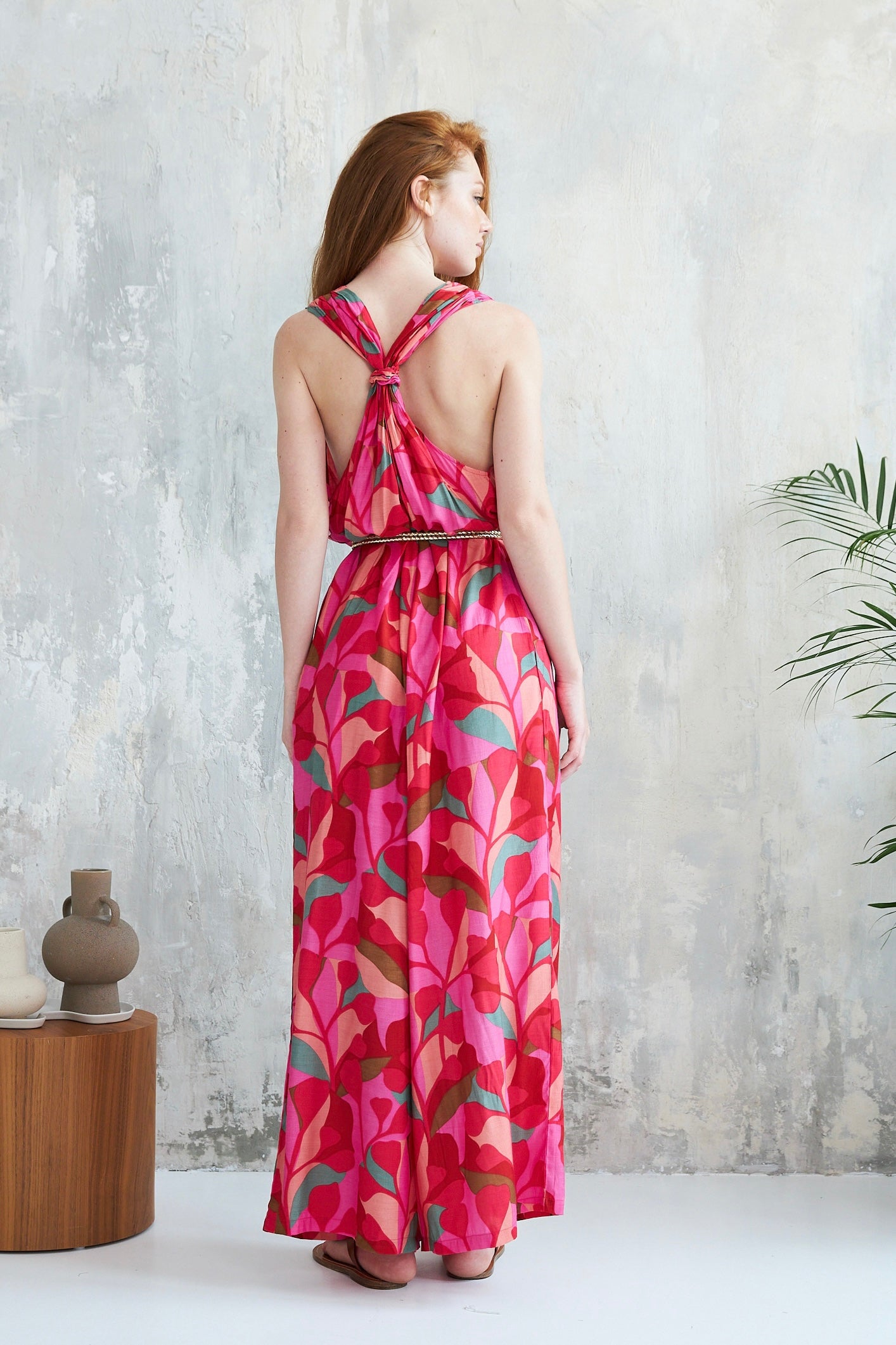 Chicosoleil Sharon combinaison rose satin viscose fluide