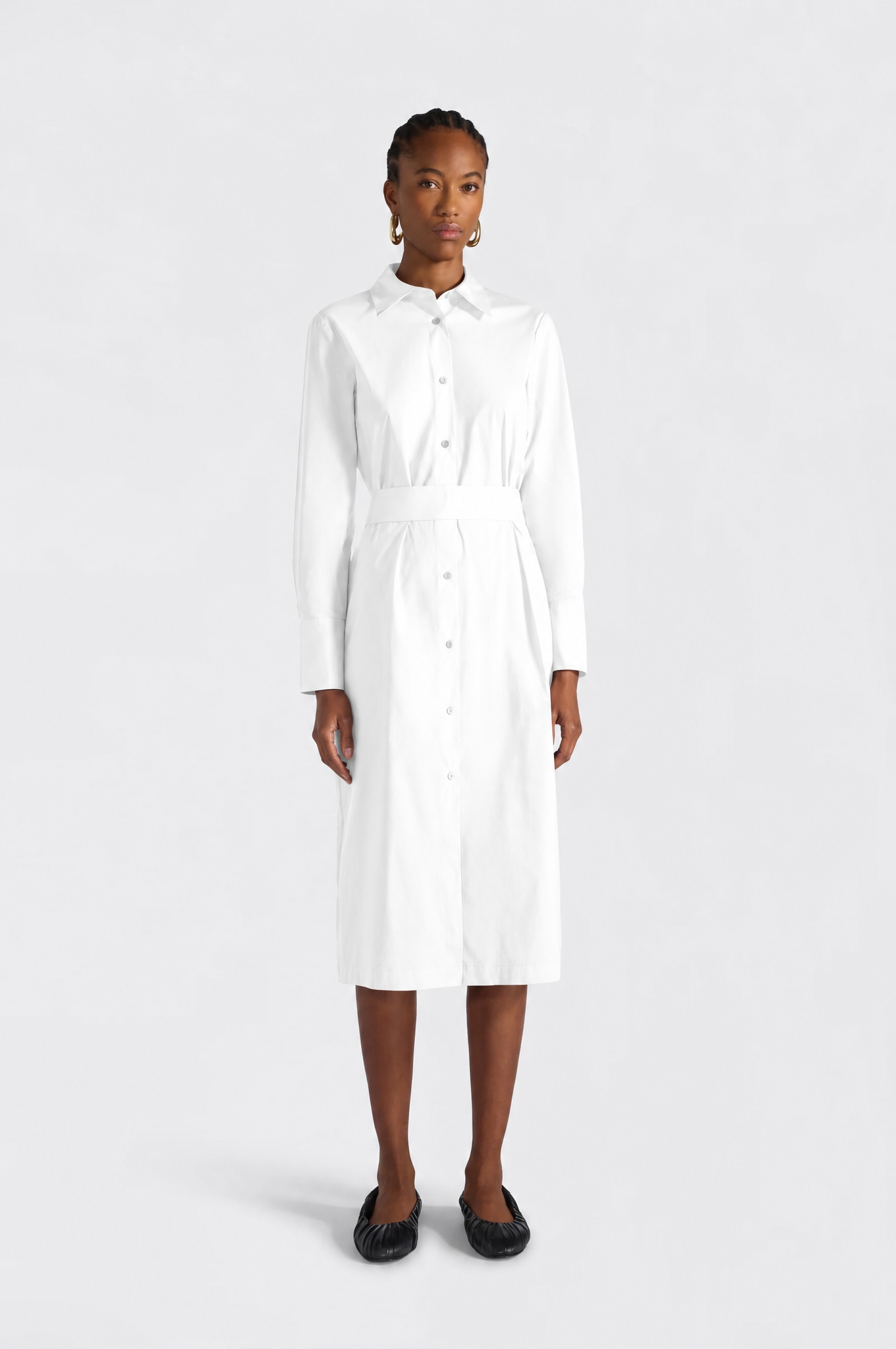 Liviana Conti Taylor robe chemisier midi blanche 38