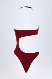 Oh Polly Swim une pièce bandeau dark cherry cut-out