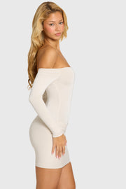 Oh Polly Dresses 16649 robe mini blanche épaules nues