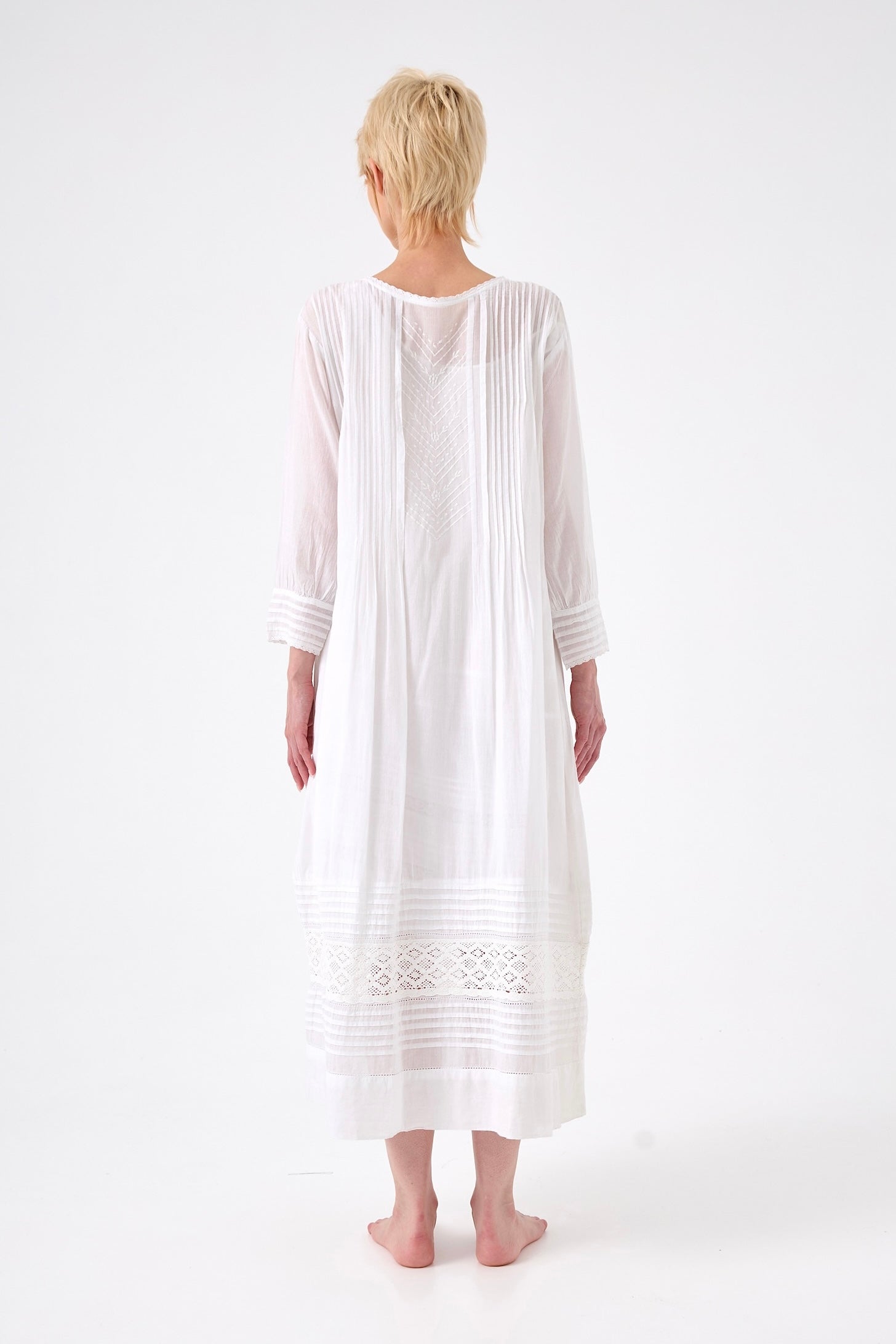 Chicosoleil Claudia robe longue blanc dentelle coton