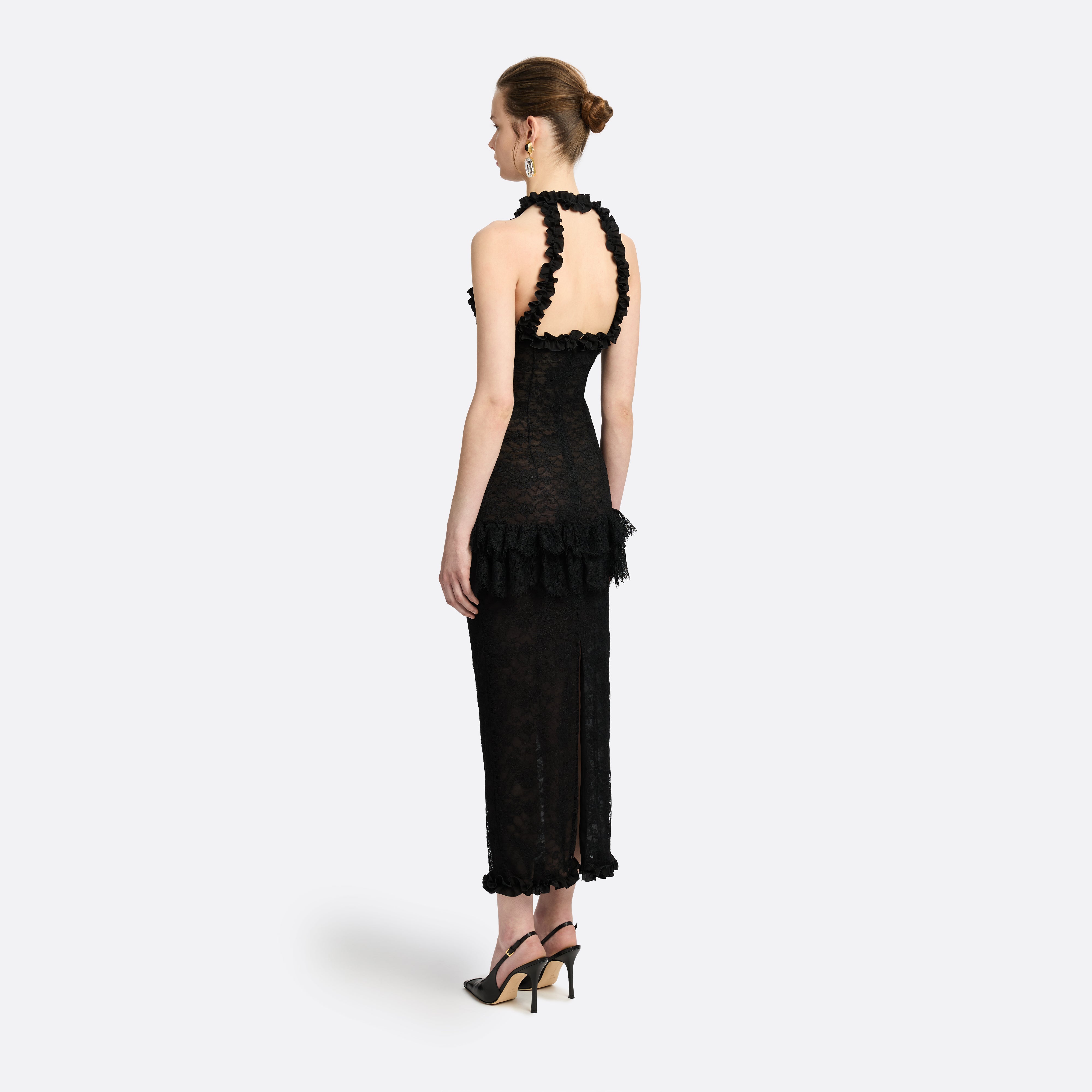 Alessandra Rich Dresses robe soirée dentelle chantilly noir 36-46