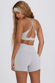 Oh Polly Bo+Tee BT2089 short mini gris taille haute
