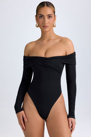 Oh Polly Ceyln 12886 body noir épaules dénudées modal