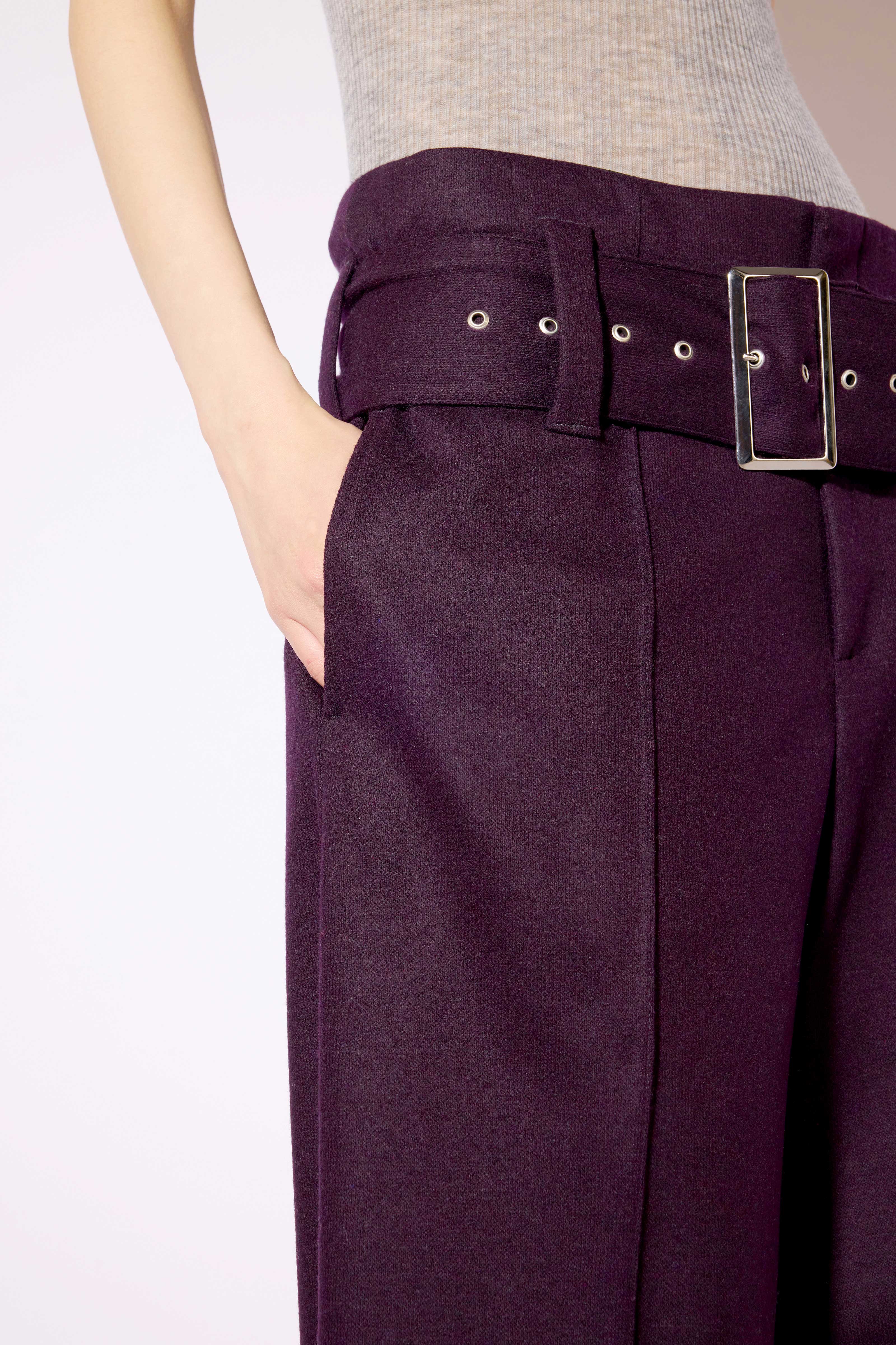Liviana Conti Chris pantalon palazzo myrtille cachemire