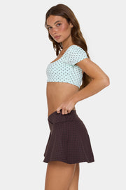 Bo+Tee Soft Active crop top menthe Mint Chip manches