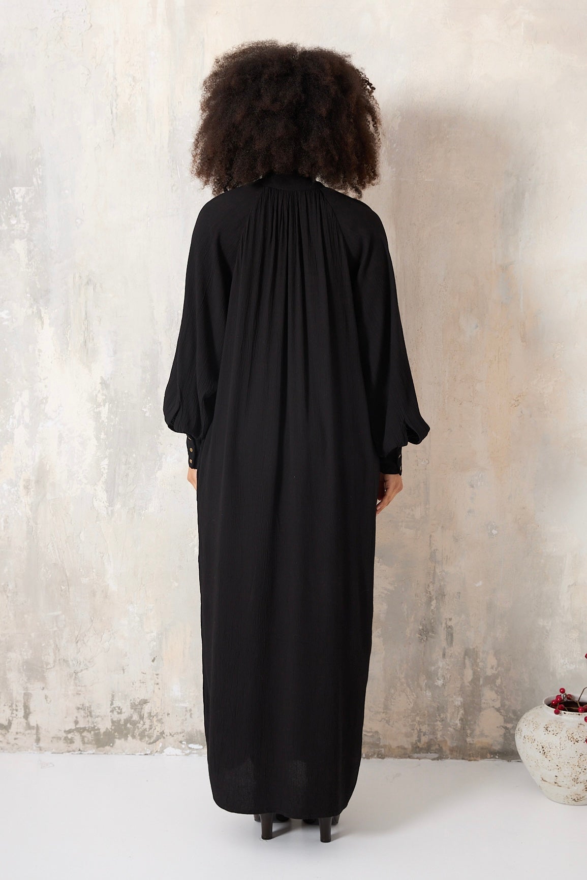 Chicosoleil Ozalee robe longue noire viscose fluide
