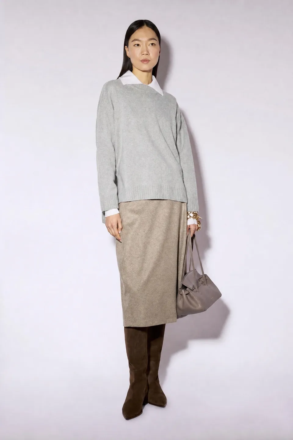 Liviana Conti Talia pull cachemire soie paprika col rond