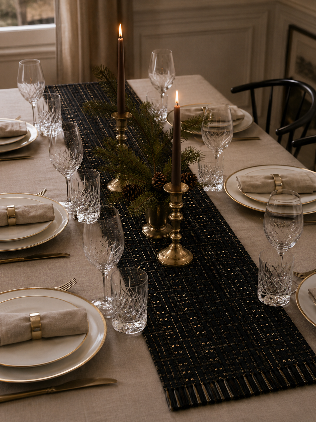 The Ethiquette Maison Chemin de Table Empyrée Tweed 40x180