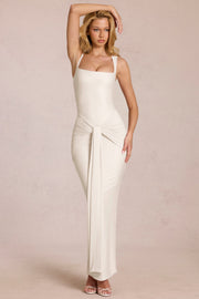 Oh Polly Nayeli 16149 Robe Maxi Pearl Jersey Ivoire