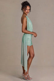Oh Polly Embellished mini robe sauge dos nu strass