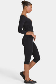 Oh Polly ButterCloud Legging Capri Noir Opaque Sculptant