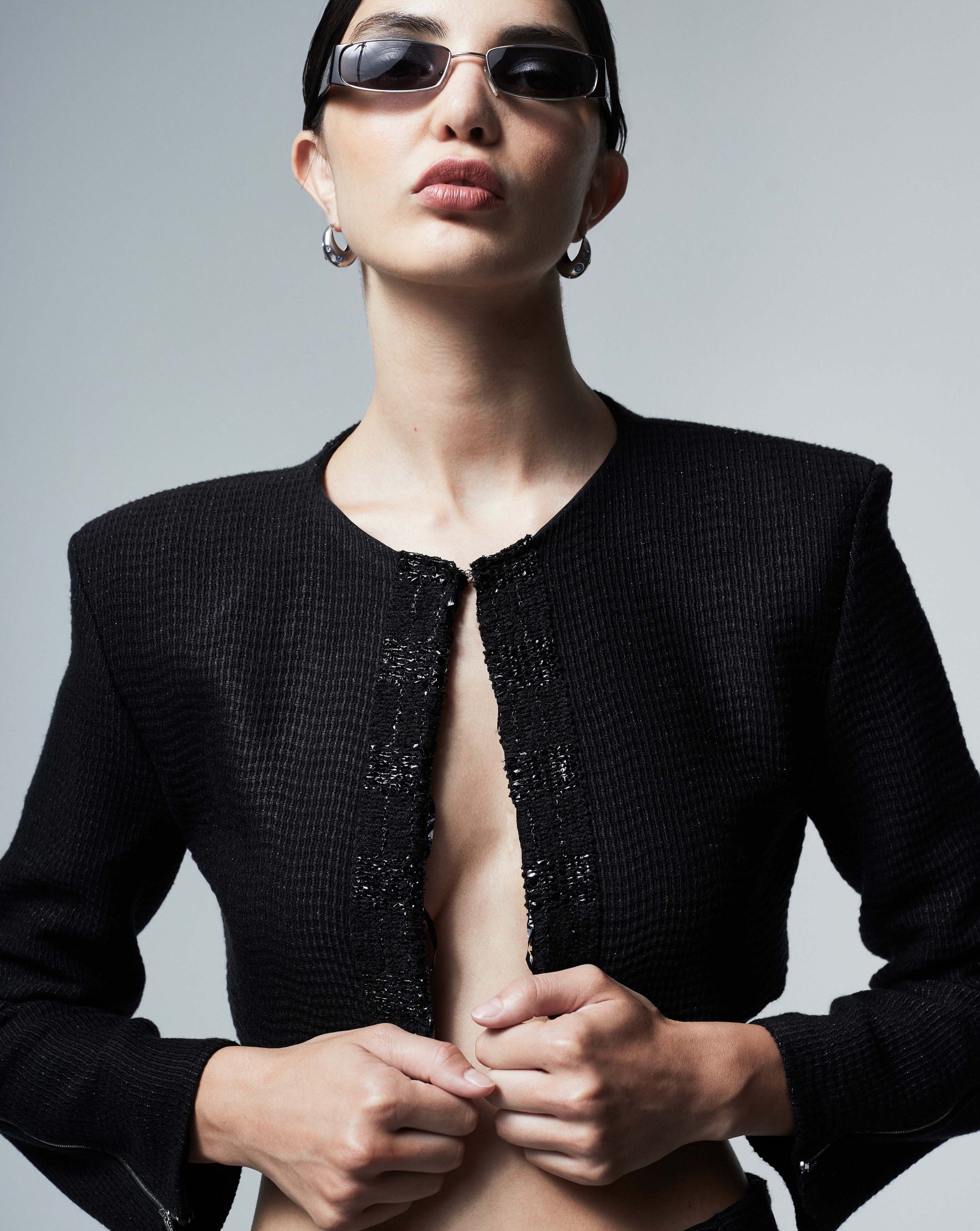 The Ethiquette Louise veste tweed cropped taille S
