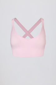 Oh Polly Super Sculpt BT2472 brassière sport rose pâle col V