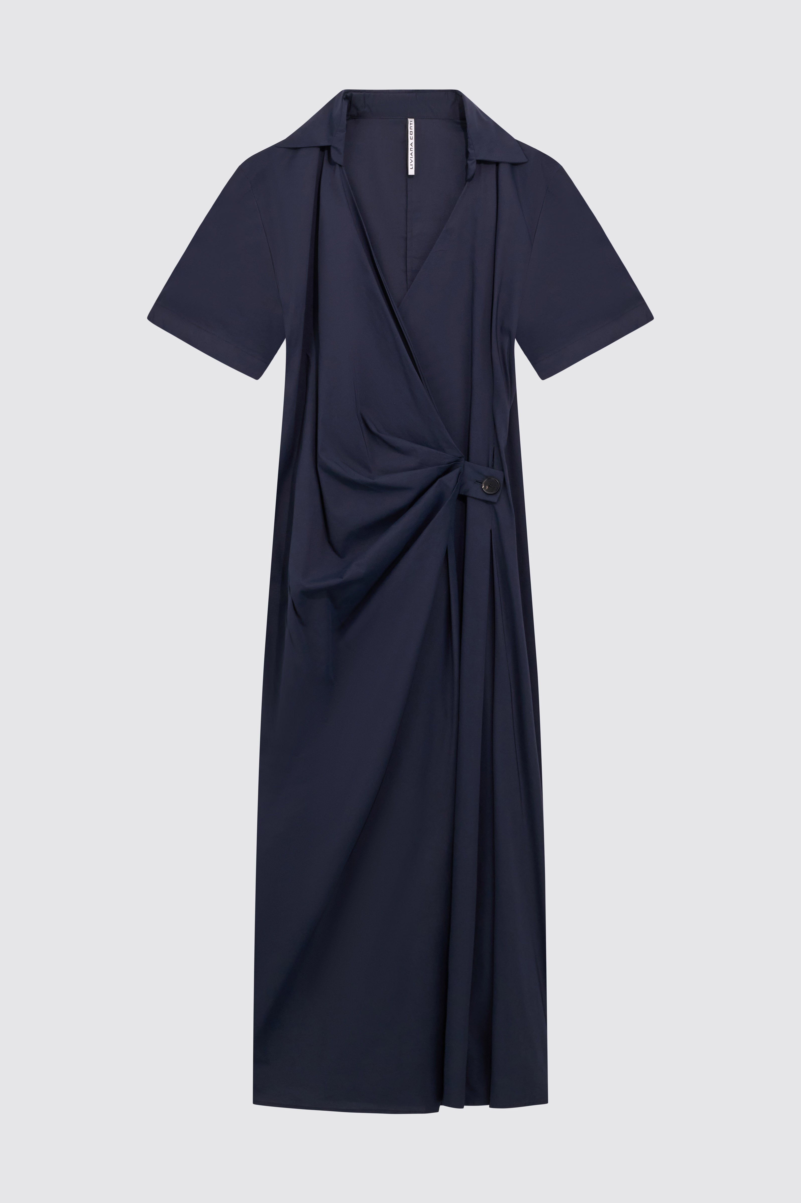 Liviana Conti Hannah robe portefeuille midi bleu nuit