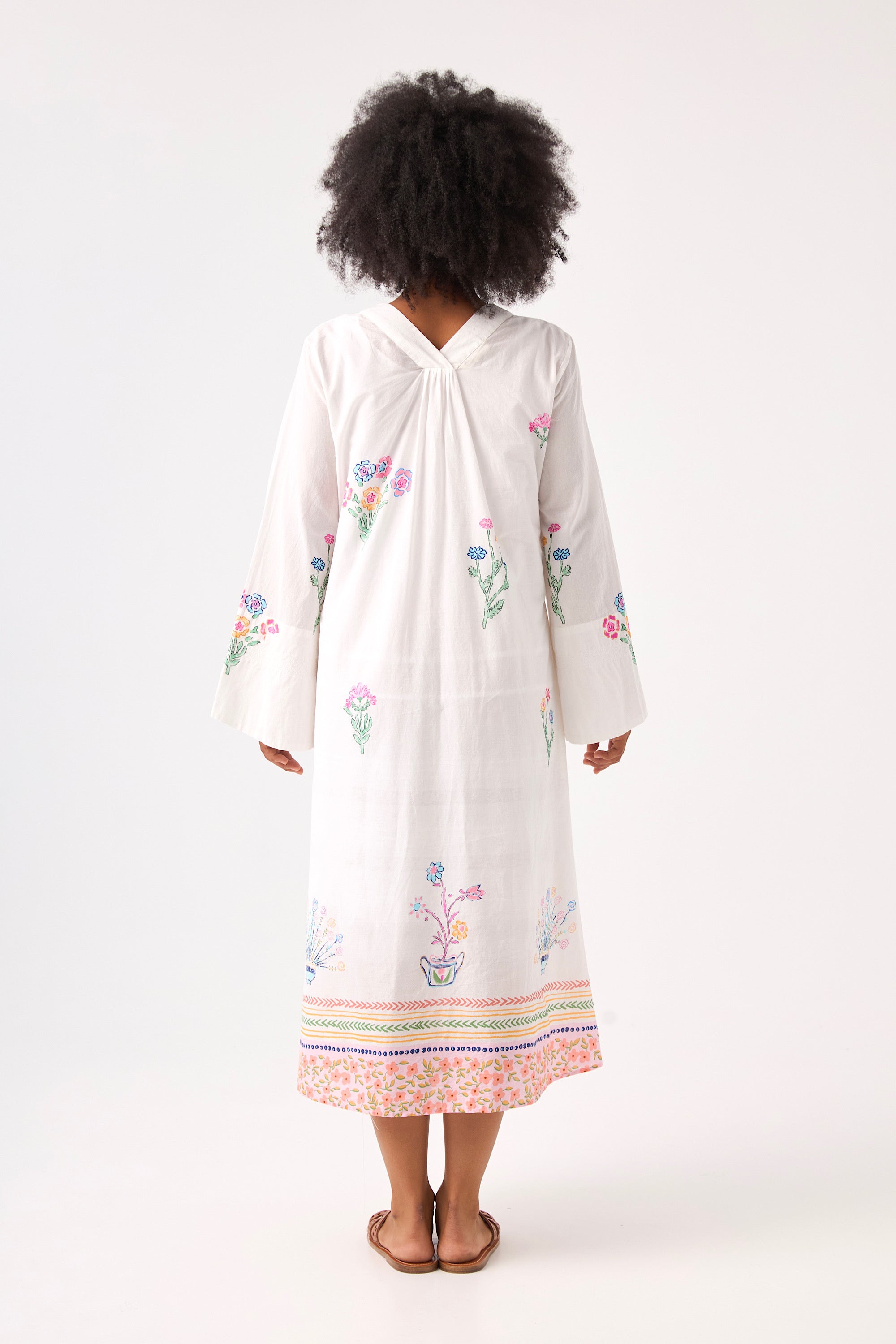Chicosoleil Robes Robe Sharleen blanc brodé coton S