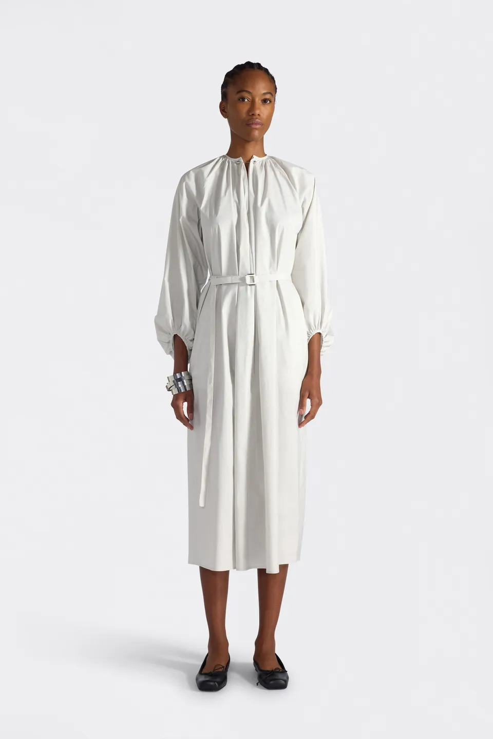 Liviana Conti Meadow robe midi popeline lune