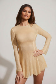 Oh Polly Embellished Mini Robe Dixie Gold Dos Nu