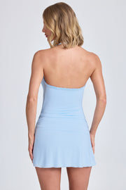 Oh Polly Naava Robe Mini Bleu Clair Drapée