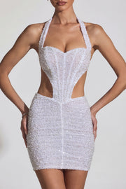 Oh Polly Embellished Robe Lucia Blanche Mini Perles