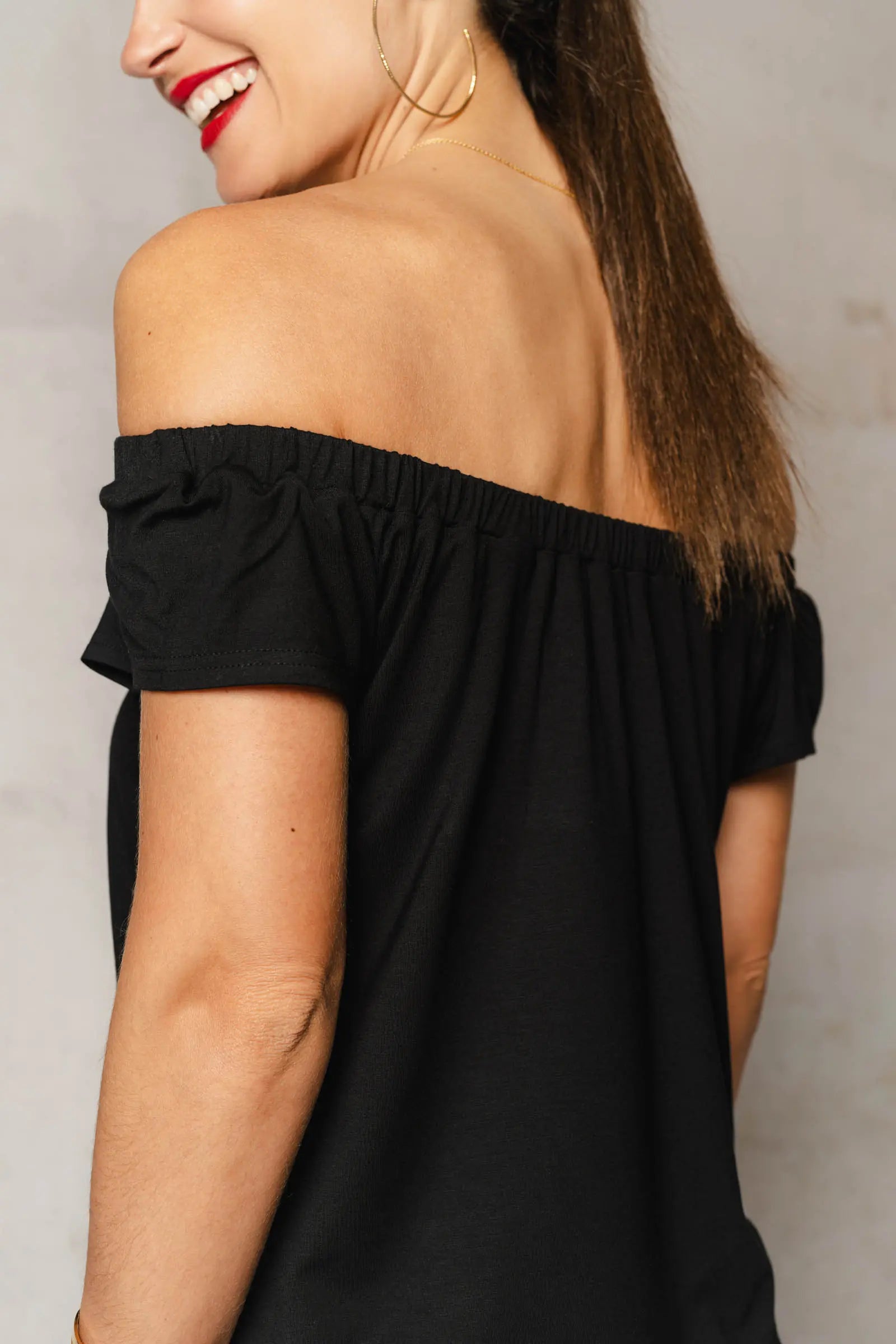 Thelma & Rose Alma top col bardot noir T1